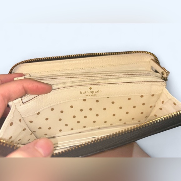 Kate Spade Classic Black Spencer Zip Around Wallet Saffiano Leather - Picture 7 of 9